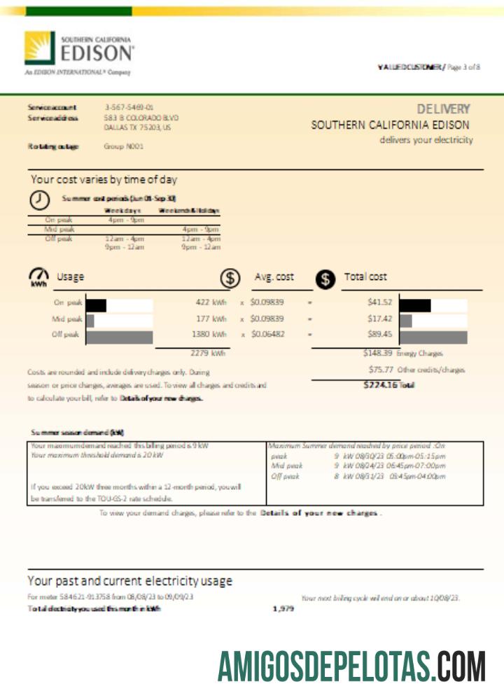 Projeto de lei de serviços públicos EDISON do sul da Califórnia, página 3, SCR modelo